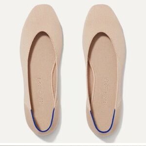 Rothy's The Square Ecru Knit Ballet Flat Casual Comfort Shoes Women’s US sz 8.5